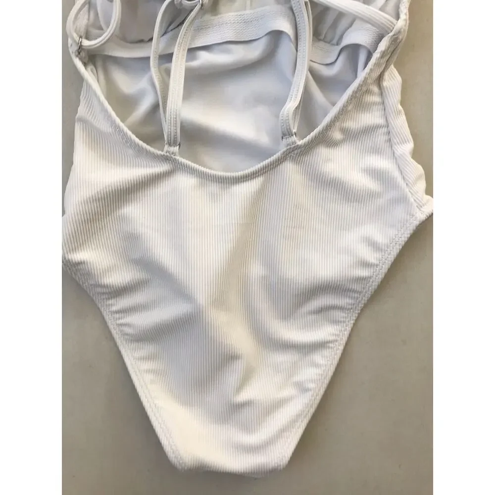 Xhilaration Swim One Piece Swimsuit Ribbed Ruffled Swimwear Beach Summer